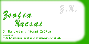 zsofia macsai business card