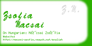 zsofia macsai business card